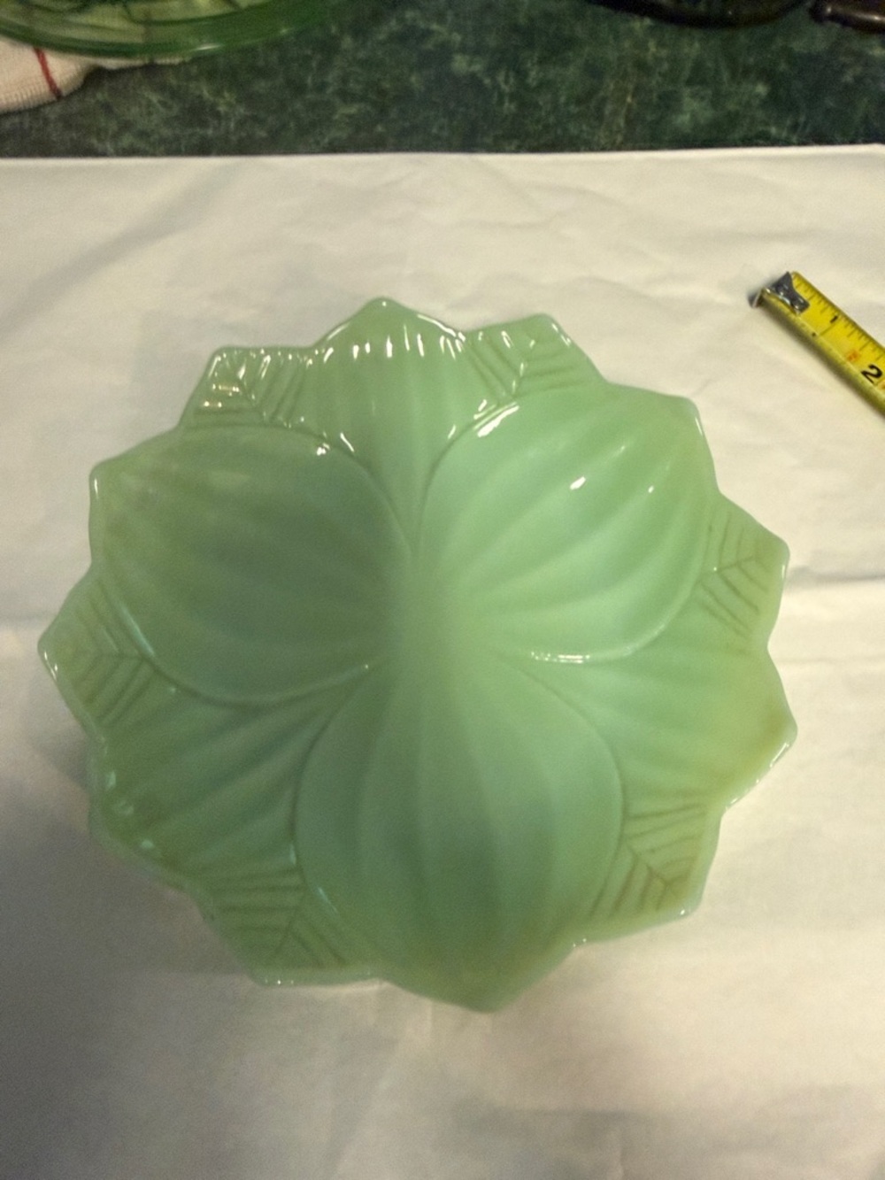 Jade Green Glass Decorative Bowl